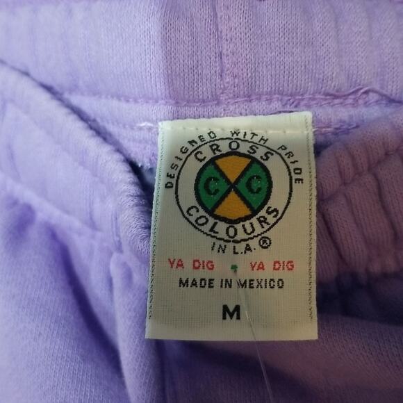 NWT Cross Colours LBL Sunshine Cotton Blend Joggers in Lilac - Picture 3 of 8